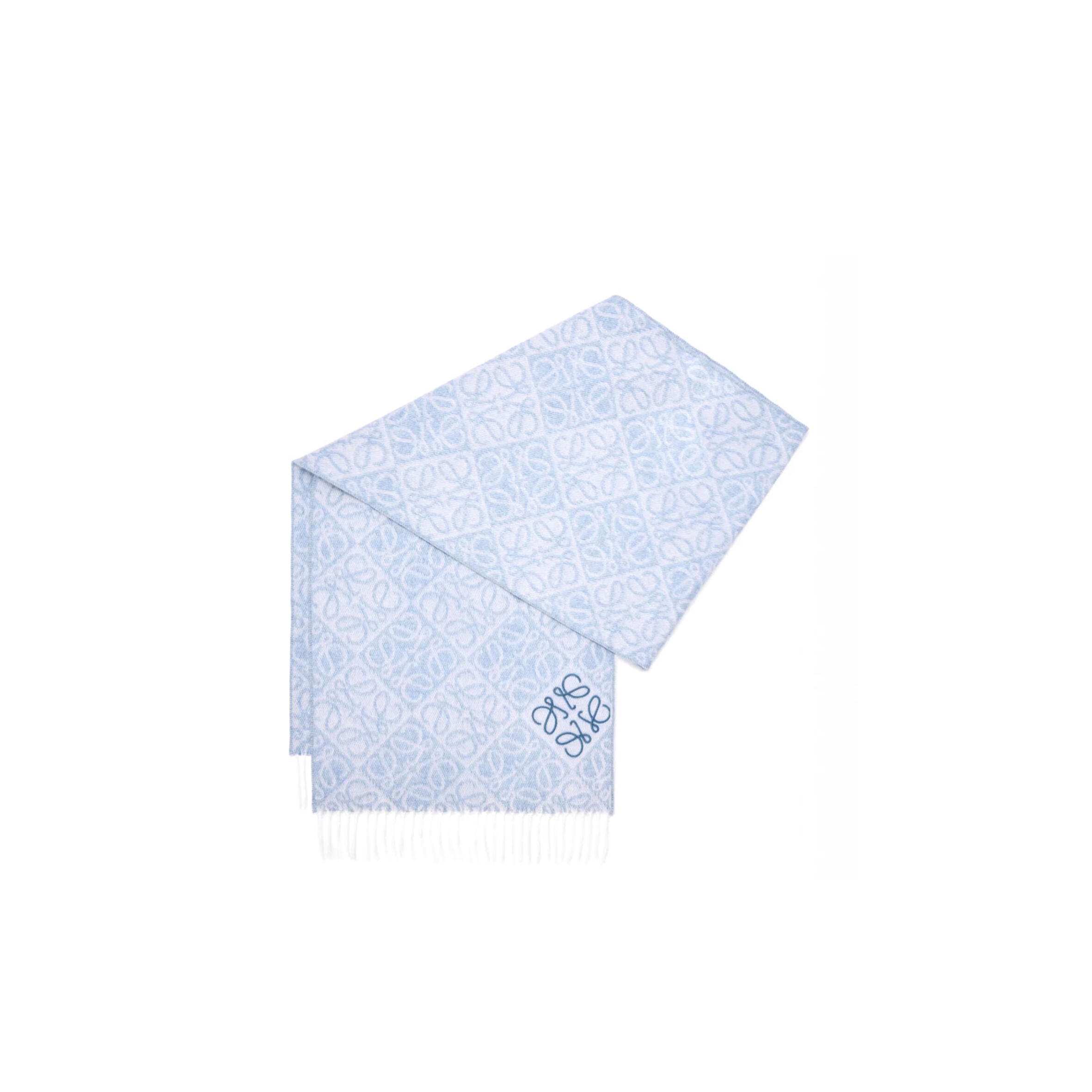 LOEWE ANAGRAM SCARF IN WOOL AND CASHMERE F811SS1X01 01 (180*38cm)